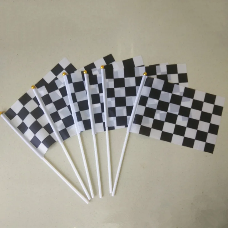 1/4Pcs Checkered Flags Racing Polyester Black and White Flag for Party Sport Events 14 x 21CM | Дом и сад