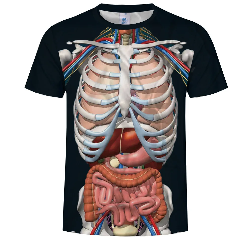 2021 summer funny open service six pack abdominal muscle tattoo T-shirt 3D printing short-sleeved muscle shirt stranger things s