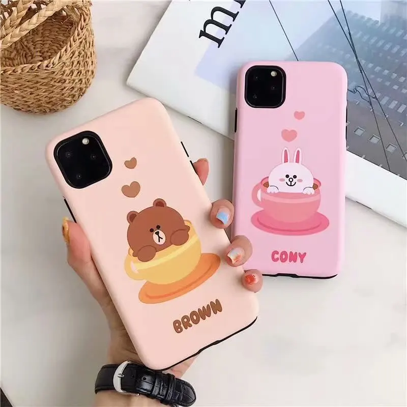 Милый чехол с мультяшным медведем, Кроликом, уткой для iphone 7, 8, 6, 6s PLUS, мягкий силиконовый чехол, задняя крышка для iphone X, XS, MAX, XR, 11 pro, max, Новинка