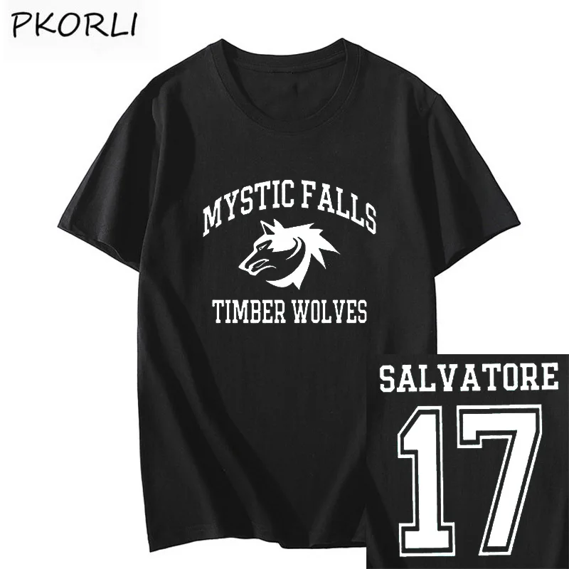 The Vampire Diaries t-shirt donna Vintage Mystic Falls Salvatore 17 abbigliamento femminile Summer Anime Clothes Oversize Streetwear