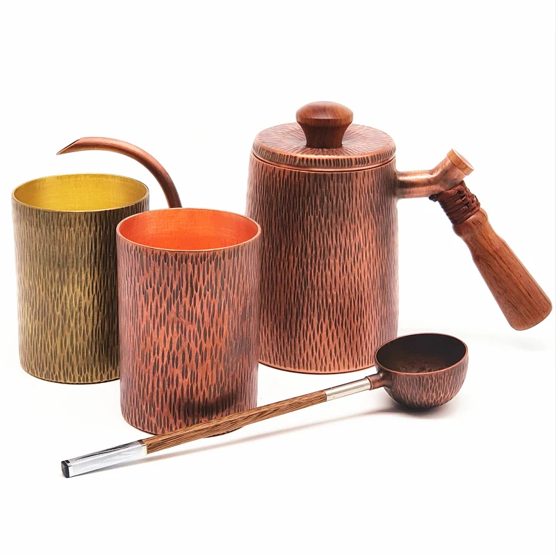 Чашка для кофе ручной работы в стиле ретро чистая красная медь чашка чая воды