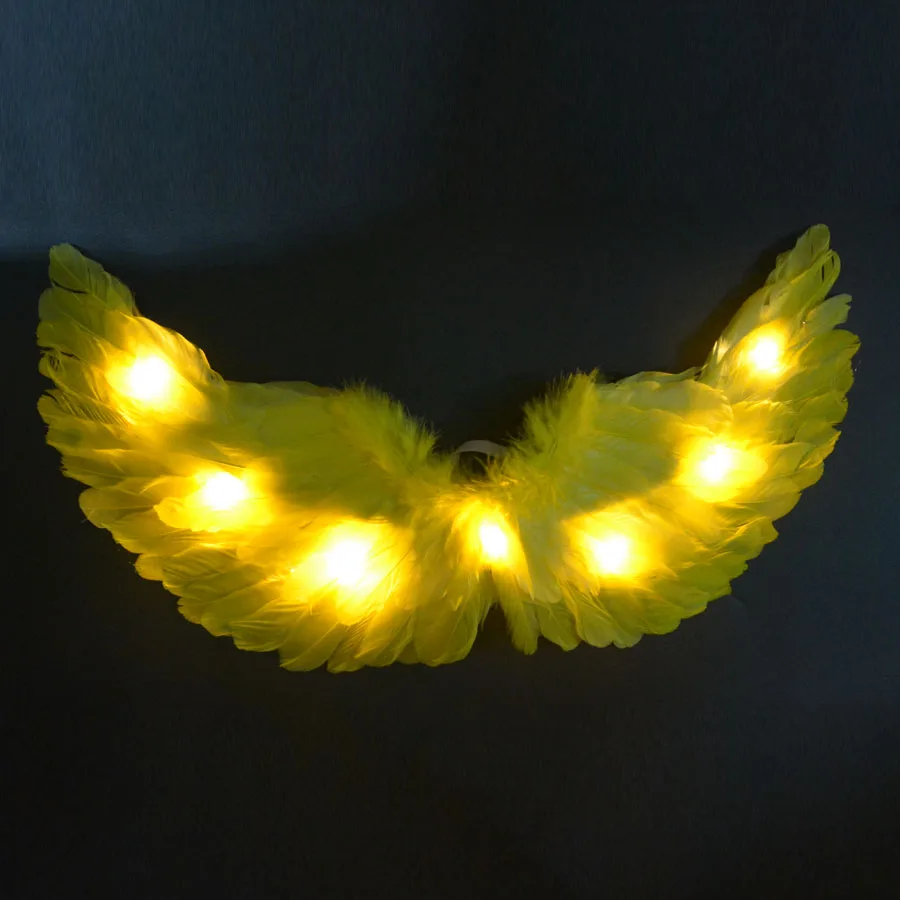 wing yellow Светодиодный светильник; светящаяся юбка-пачка принцессы с крыльями ангела для девочек; карнавальный Свадебный костюм; Светящиеся вечерние юбки на Рождество; Navidad; Хэллоуин - Цвет: wing yellow