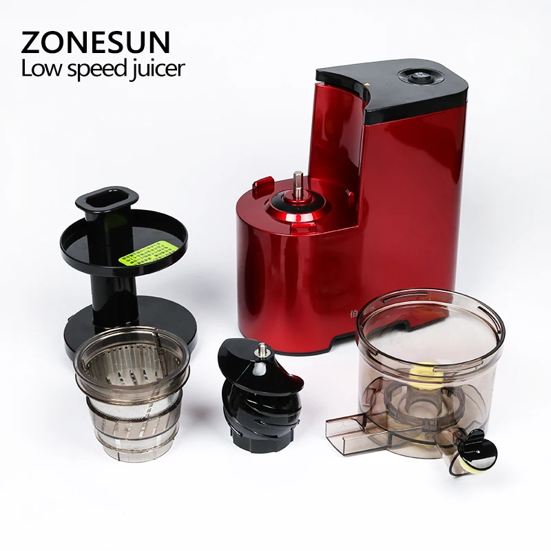 ZONESUN Новинка медленная соковыжималка для фруктов овощей низкая скорость 100% |