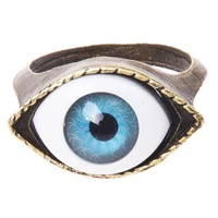 retro tibet eye gothic gold metal ring gift 17mm unisex