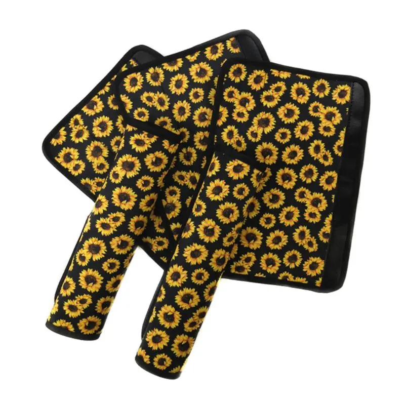 Comfy Durable Sunflower Steering Wheel Cover With Cute Sunflowers Seat Belt | Автомобили и мотоциклы
