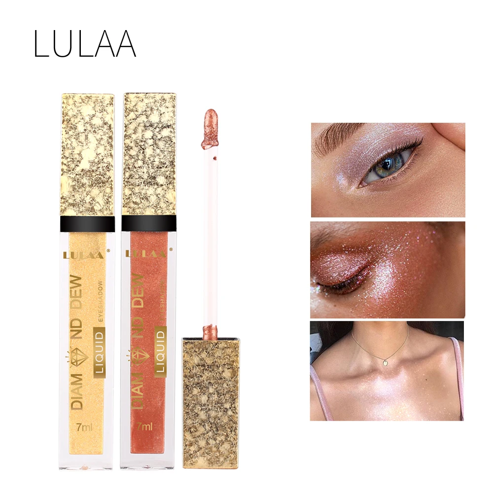 Водонепроницаемые тени для век 12 цветов макияж с блестками и свечение жидкая