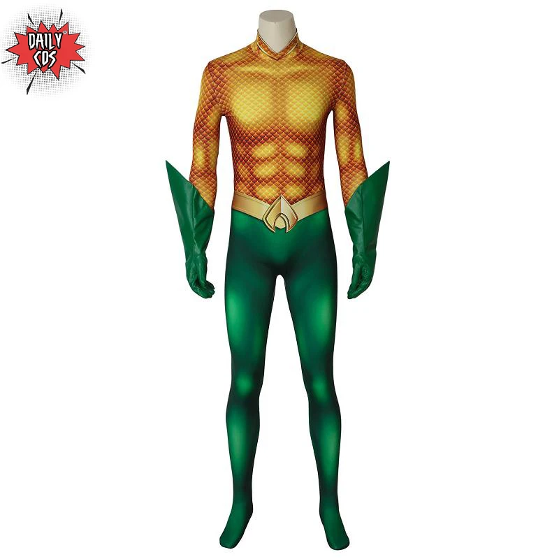 Костюм для косплея Aquaman Arthur Curry спандекс зентай костюм с перчатками комбинезон