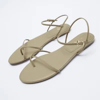 zar brand slippers women summer luxury 2021 new fashion one word buckle flat heeled beach sandals plus size 41 chaussure femme