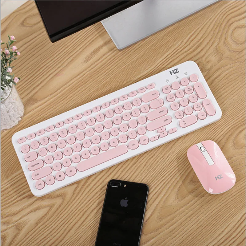 

Wireless Mouse Keyboard for Computer Laptop Stylish Mini Portable Keyboard Mouse Combos Slim Quiet 96 keys Office Lady Gift