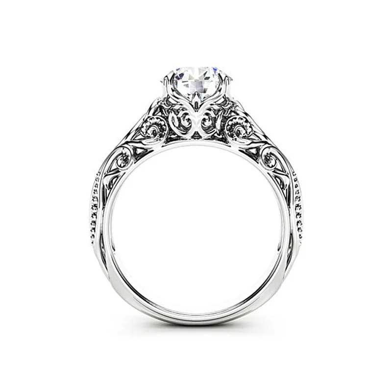 Женское серебряное обручальное кольцо Bague Femme Anillos Mujer с изысканным цирконием |