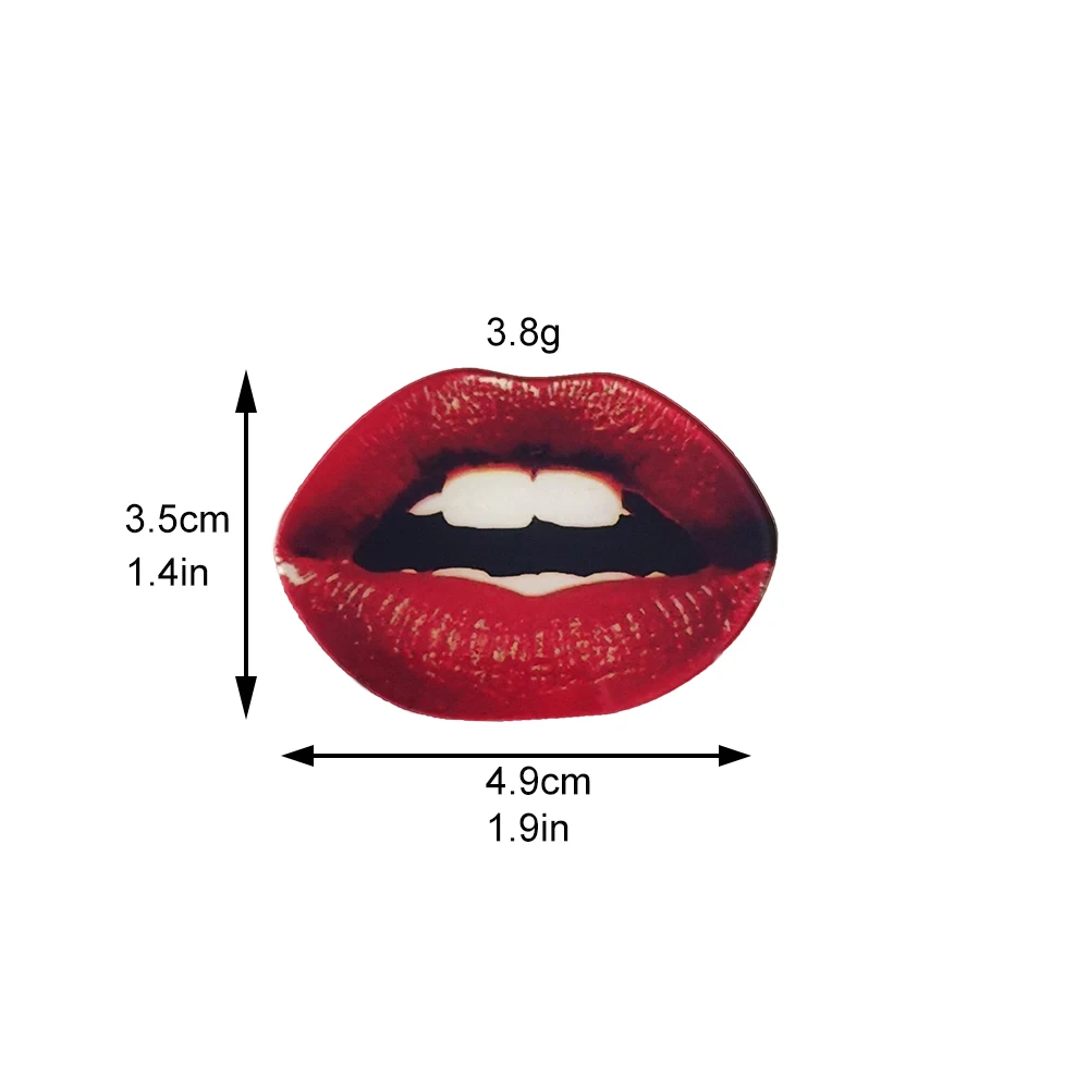 Girl's Favors Lips Fashion Brooch Pins Collections Cartoon Acrylic Brooches For Women Hat Shirt Jewelry Badges Gift Scarf Buckle