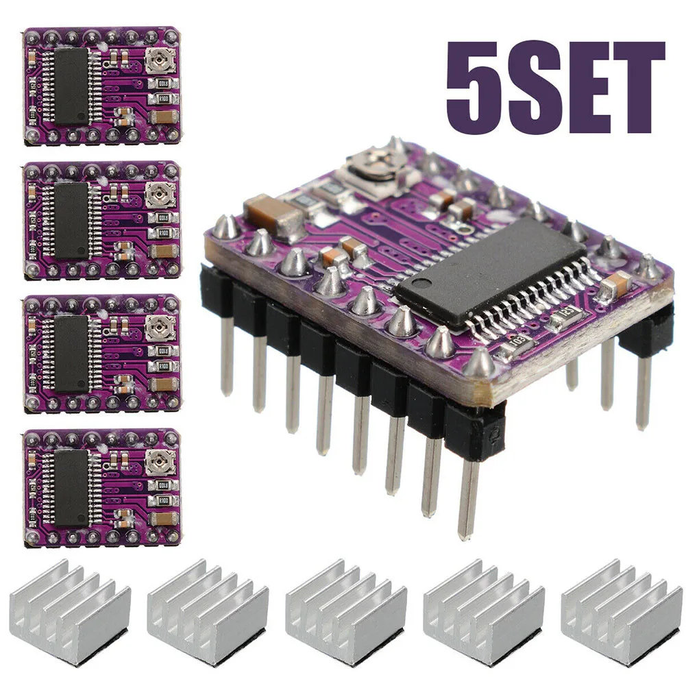 

5PCS DRV8825 Stepper Motor Driver Control Extension Shield Board For 3D Printer Drive Adapter Board Circuit Module And Heat Sink