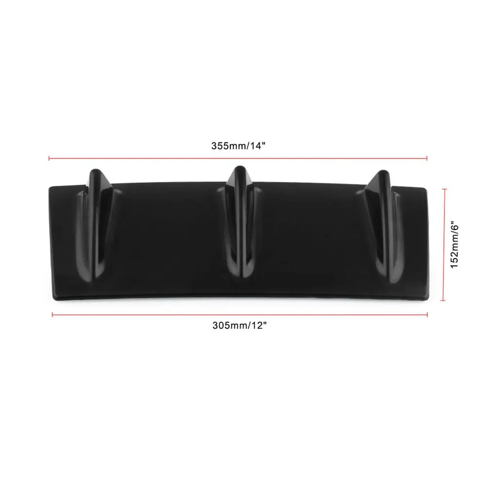 

Universal Car Rear Bumper Lip Diffuser 5/3 Fin Gloss Black ABS Plastic Car-Styling Rear Bumper Lip Diffuser