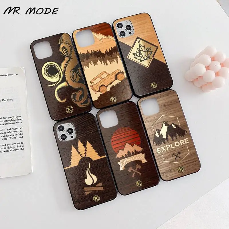 

Keyway Canada Design unique Wood grain Phone Case for iPhone 11 12 pro XS MAX 8 7 6 6S Plus X 5S SE 2020 XR Soft mobile bags