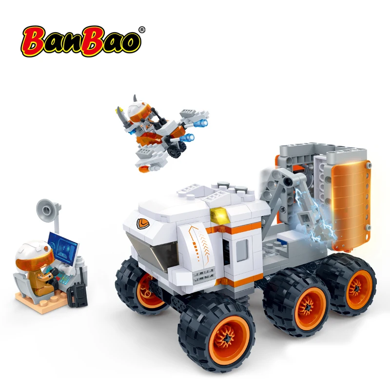BanBao исследование космоса Приключения Марсе автомобилей Rover DIY модели кирпичей