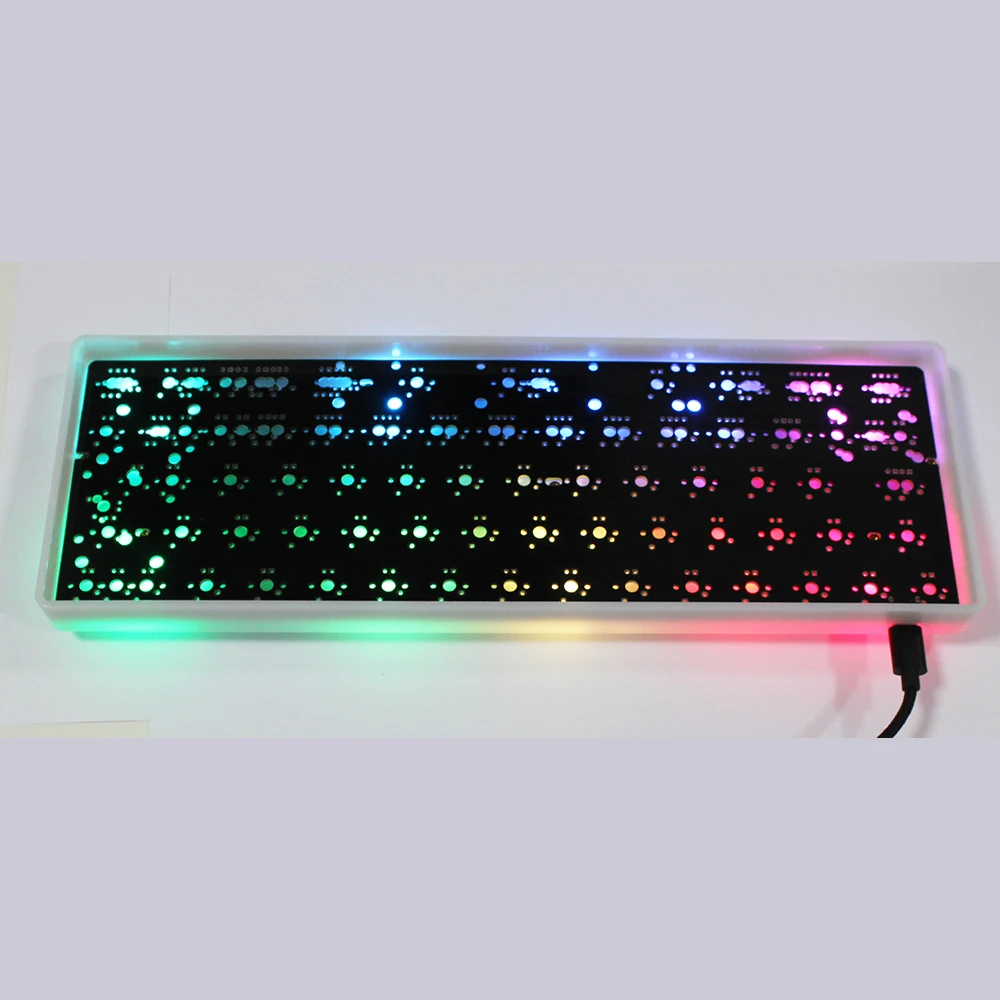RGB60 PCBA Тип C светодиодный подсветкой снизу RGB QMK редактируемое Poker2 чистый HHKB Minila XD60