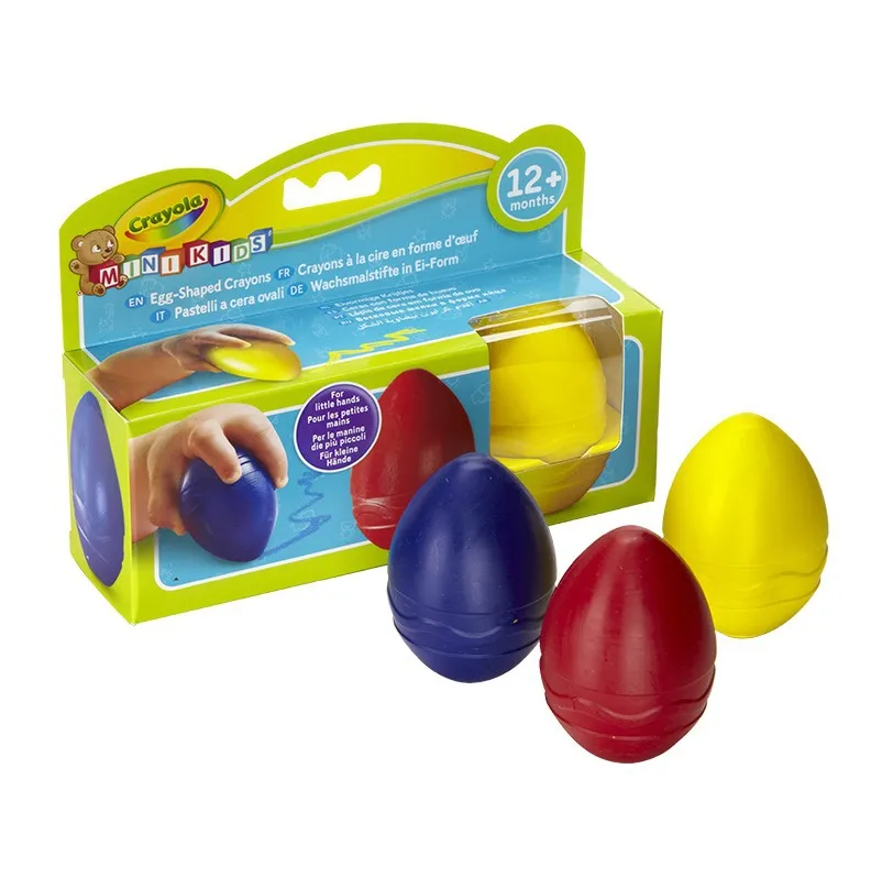 Crayola CHILDREN'S SERIES 3 Color Egg-Shaped Crayon Children Graffiti Painted Brush 81-1345