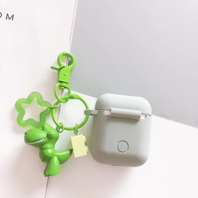 QYS059 Горячая История игрушек Airpods брелок 3D Динозавр Дейзи Hudi чехол для наушников для Apple Airpods 1 2 Защитная силиконовая крышка брелок - Цвет: QYS059