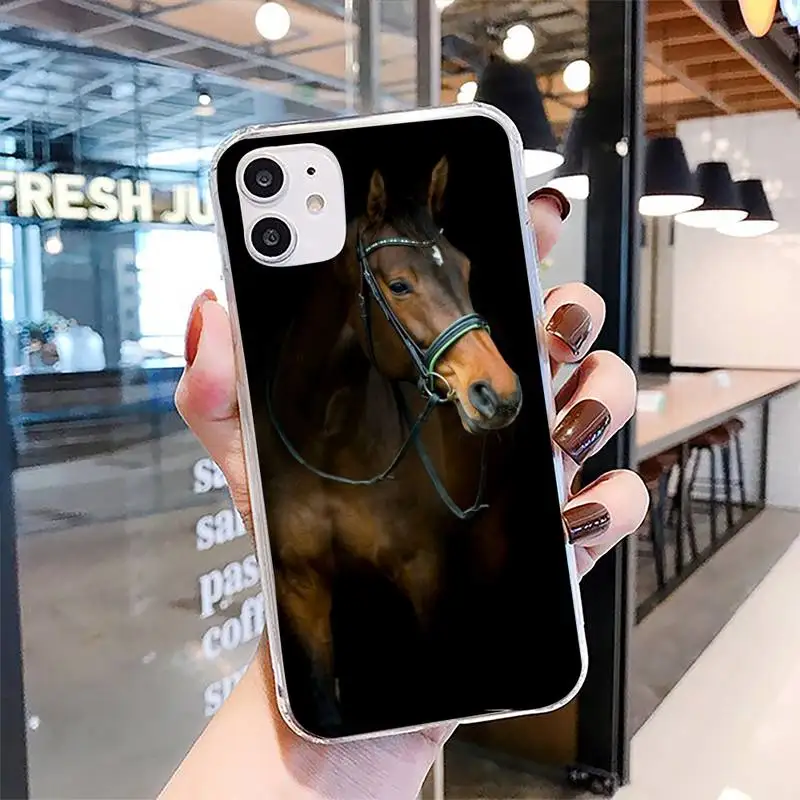 

horse animal Phone Case for iphone 6s 7 8plus xr xs max 11 12 pro max mini clear cover