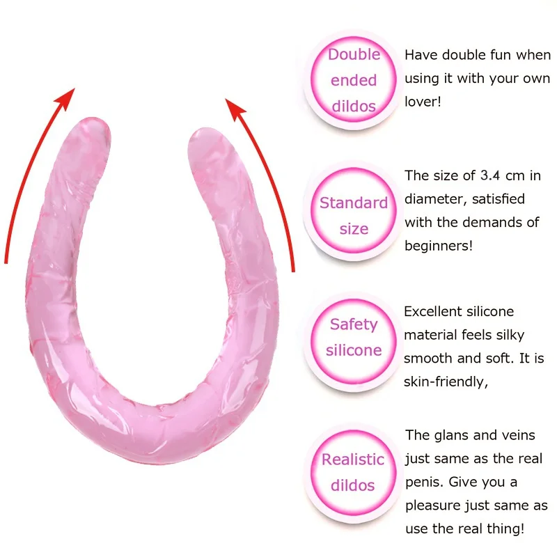 Новый двойной фаллоимитатор длиной 44 см большого размера для пар лесбийская