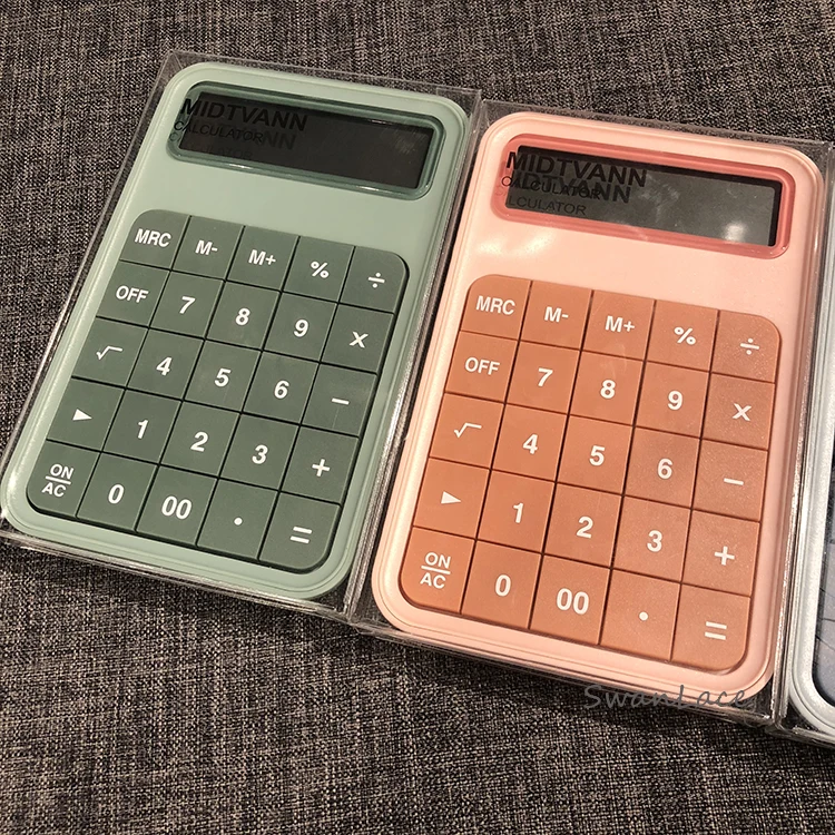 

Small fresh frosted portable computer simple big button office supplies calculator