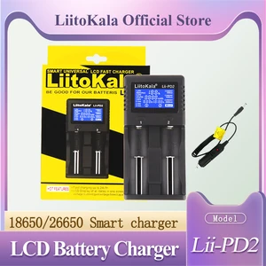liitokala lii pd2 lii pd4 lcd smart 18650 battery charger li ion 18650 26700 16340 26650 21700 26700 lcd battery charger free global shipping