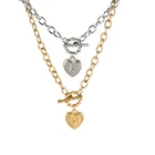 Ожерелье из нержавеющей стали с буквами инициала, колье с любовными буквами и сердцем в стиле панк, золотистого цвета, женское ожерелье с названием сердца