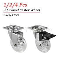 124 pcs 360 degree swivel caster wheels heavy duty caster with top plate no noise wheels for furniture cabinets transparent