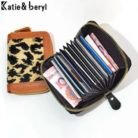 new fashion leopard women wallets large capacity card holder brand zipper design wallet short clutch small travel purse female