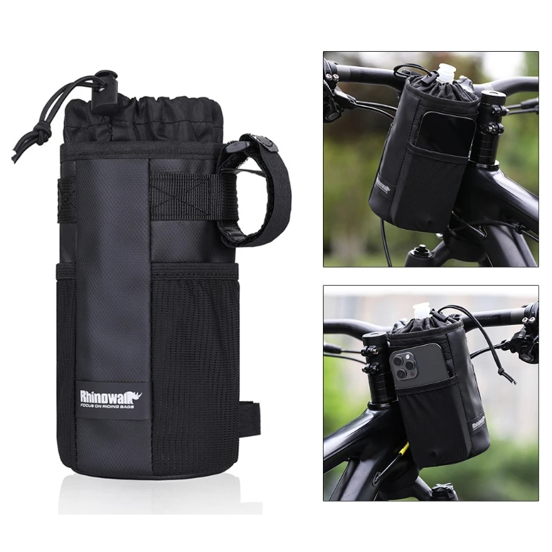 

Bike Handlebar Water Bottle Bag, Bicycle Insulated Stem Drink Cup Holder Bag Kettle Bag Cooler Hydration Pack Holder