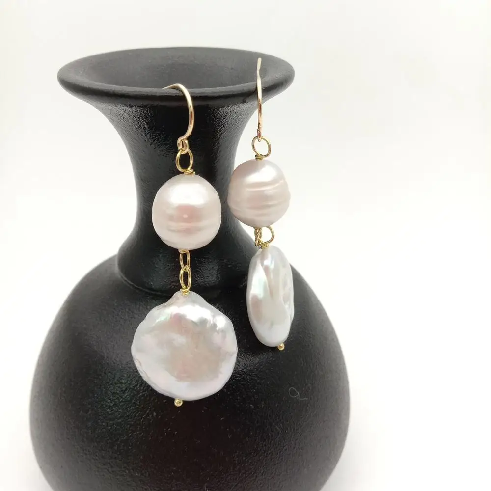 Серьги-подвески женские с натуральным пресноводным жемчугом | Украшения и
