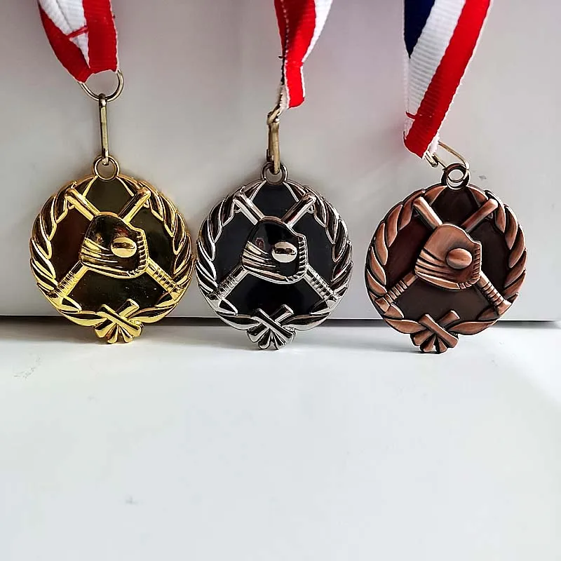 

Baseball Medals Gold Color and Silver Color and Branze Color With Ribbon 5.0CM