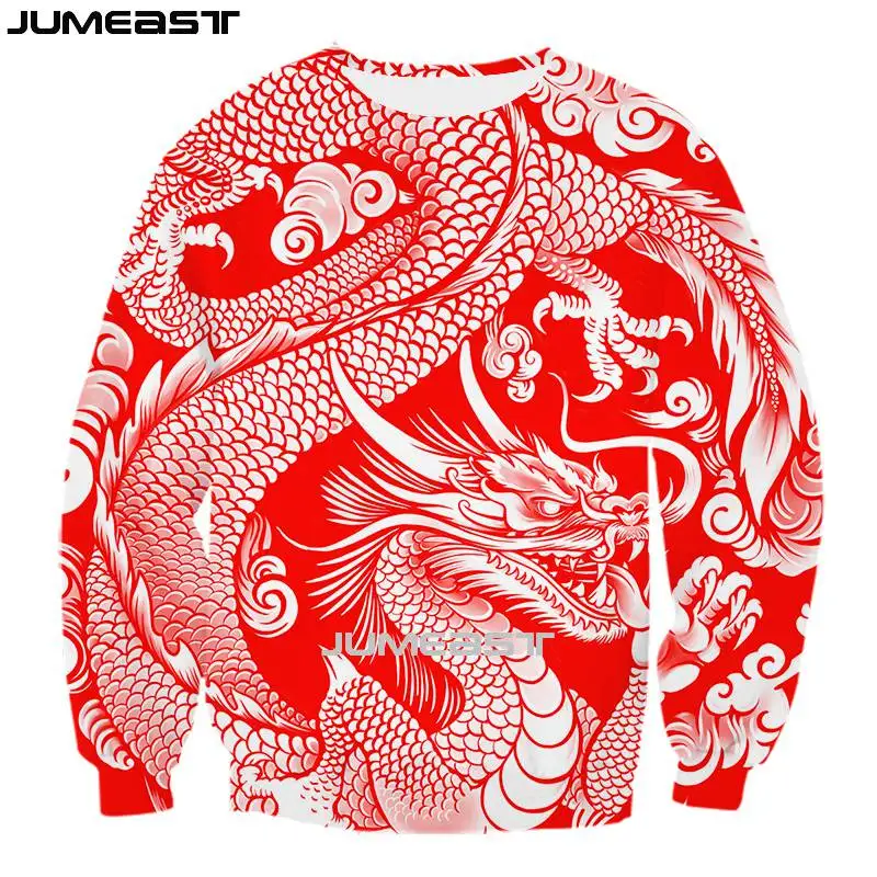 

Jumeast Men Women 3D Sweatshirt Chinese Paper-cutting Art Oversized Fashion Long Sleeve T Shirt Spring Autumn Pullover Tops Tees