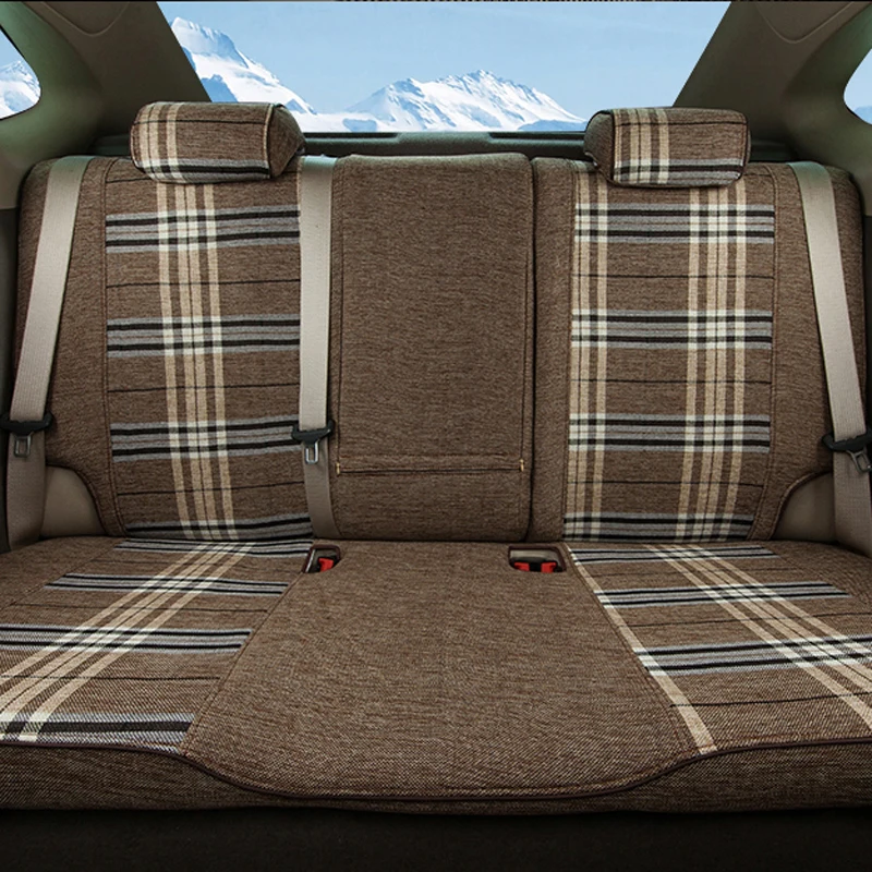 

CARTAILOR Full Set Car Seats for Ford Edge 2011 2012 Cars Accessories Black Seat Covers Linen Seat Cushion Supports Grey Airbag