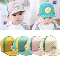 2021 new childrens sun hat tide baby cotton printed dinosaur sunshade baseball cap 1 2 years old
