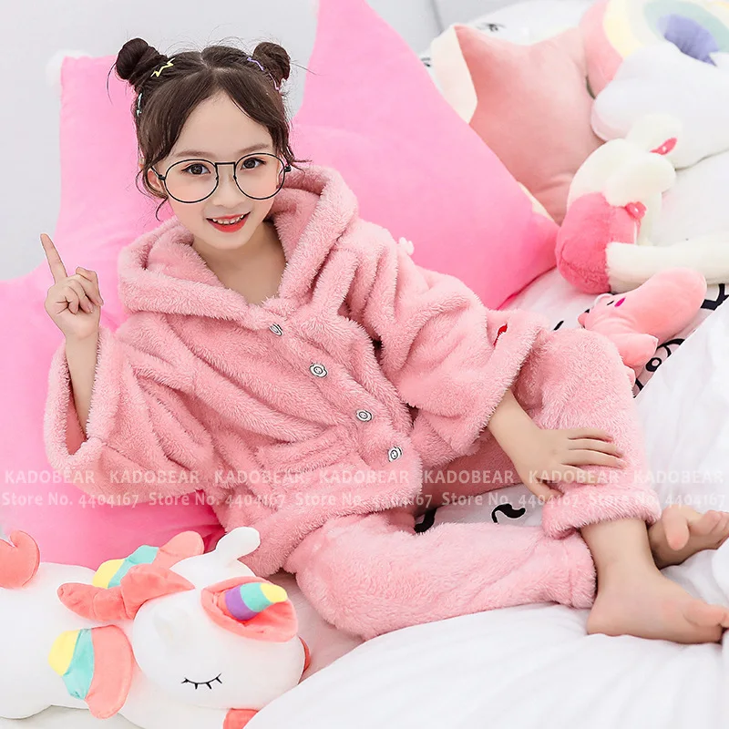 Детские пижамы Фланелевая Пижама на Рождество коралловый флис Детский комплект