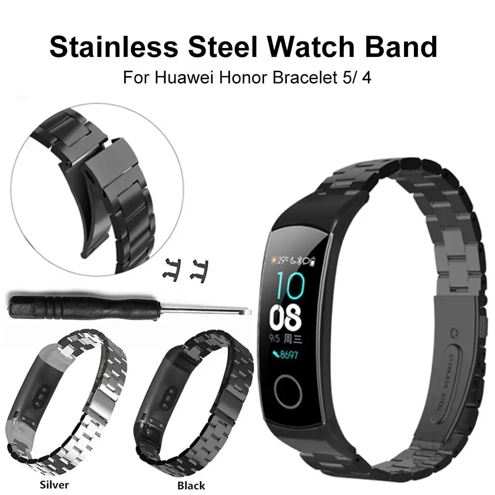 Металлический ремешок из нержавеющей стали для huawei Honor Band 5 4, умный спортивный браслет, ремешок для huawei Honor Band 5 Band 4 standard
