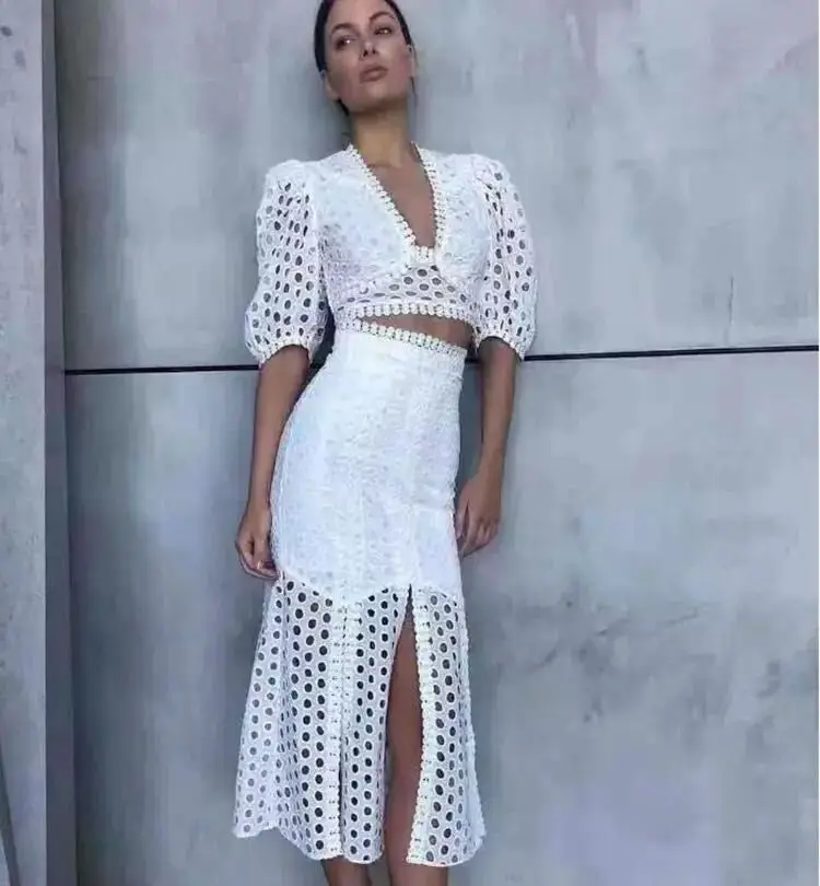 Женский комплект с рукавами пузырьками R758 весенне летняя мода 2019|Женские платья|