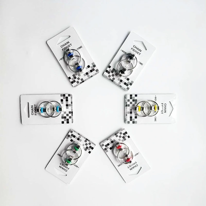 

Fidget Toys Bike Chain Autism Antistress Toys Set Anti Stress Relief Autism Kawaii ADHD Key Metal Ring Puzzle Sensory Toys