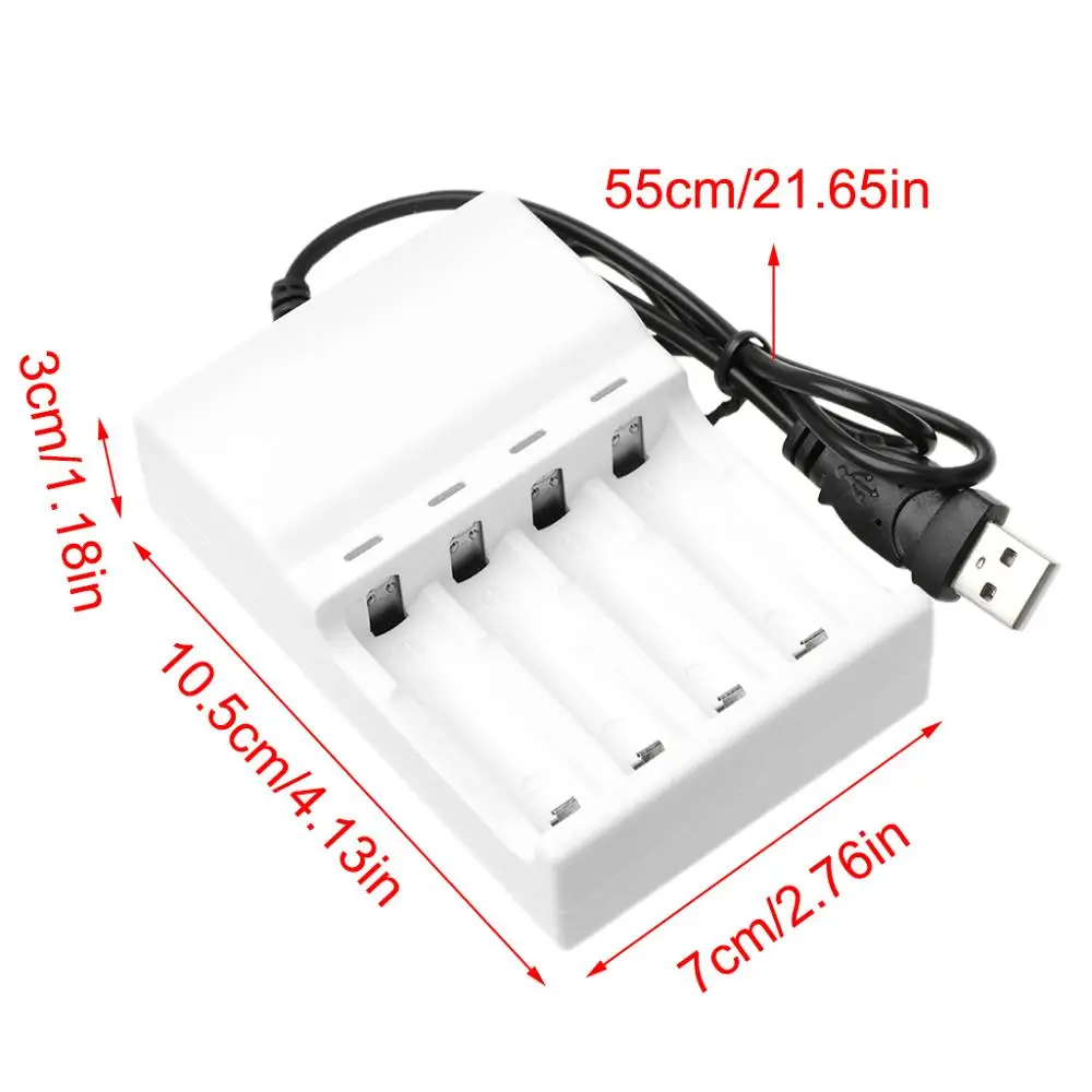 

100% Brand New and High Quality Intelligent 4 Slots 1.2V USB Charger For Rechargeable NiMH NiCd AA AAA Battery