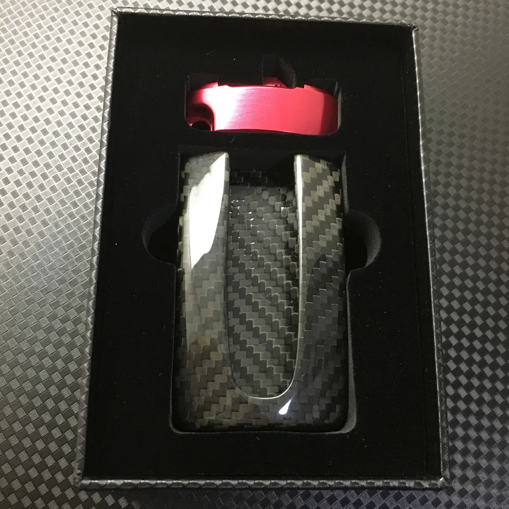 Чехол из натурального углеродного волокна для автомобильного ключа с