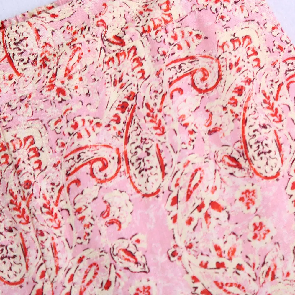 

Summer Paisley Print Wide Leg Pants Women Vintage High Waist Trousers Fashion Spring Streetwear Slim Pants