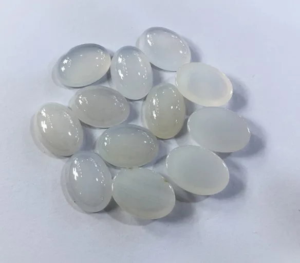 

Natural Chalcedony Gemstone Cabochon Wholesale 13x18mm Oval Beads CAB CABOCHON flat botton Ring face free shipping
