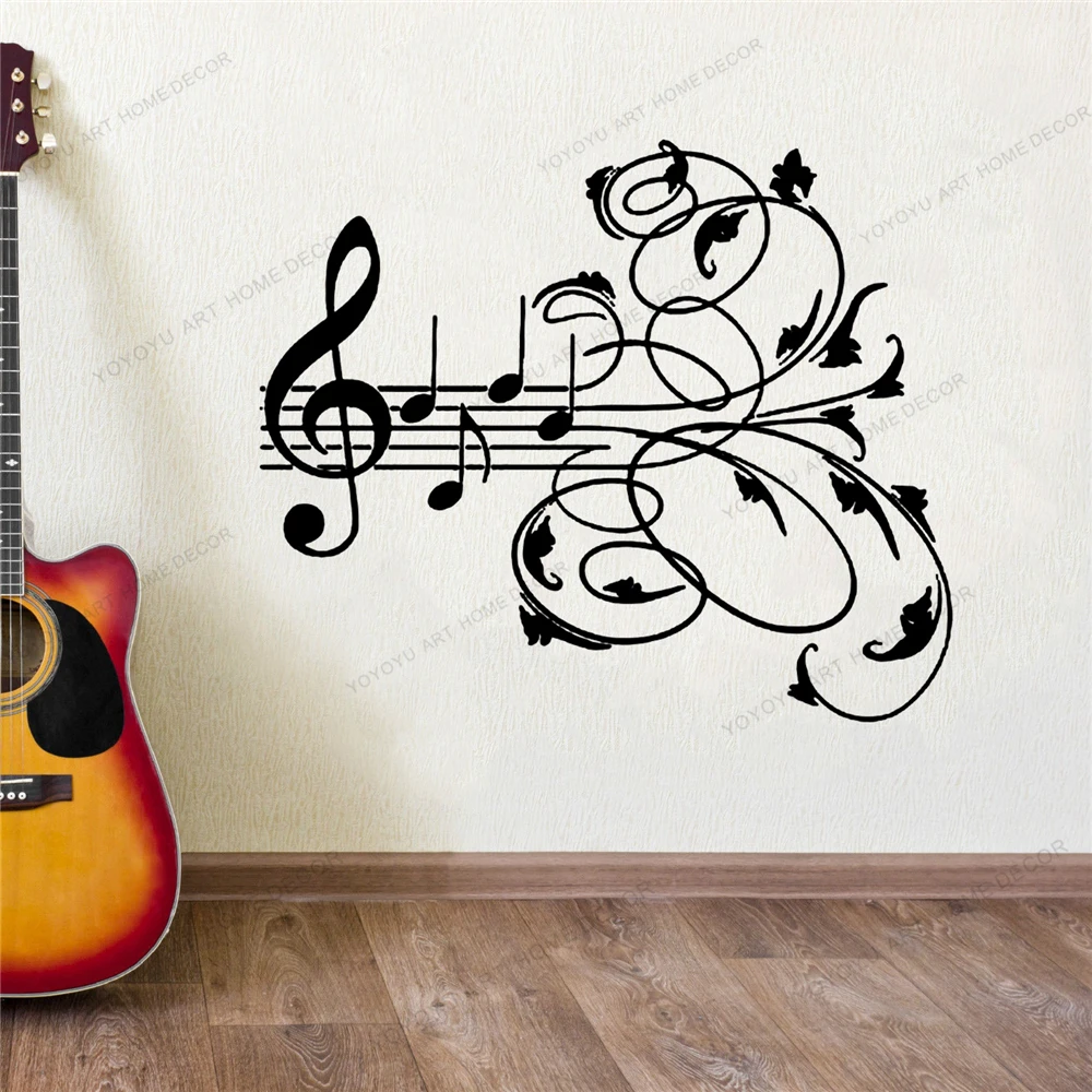 

Виниловая наклейка на стену с изображением музыкальных нот
