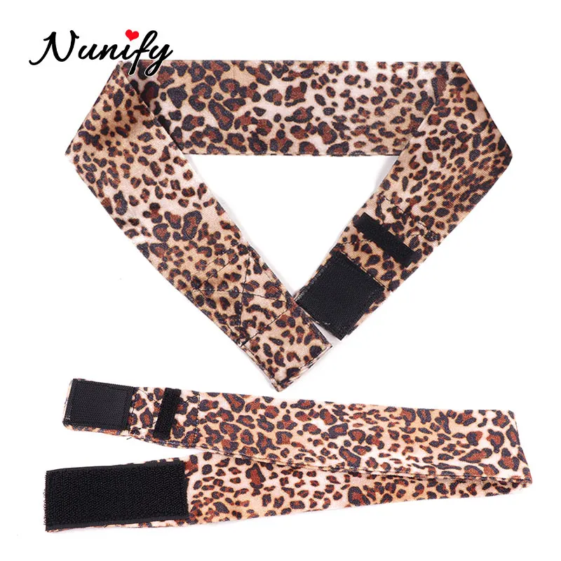Black Beige Leopard Print Non Slip Wig Grip Headband Wig Holder Band Adjustable Soft Hair Grip Elastic Stretchy Hair Holder Band