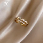 Изысканное циркониевое двойное Открытое кольцо для женщин, новинка 2020, роскошные аксессуары для свадебной вечеринки, Необычные кольца