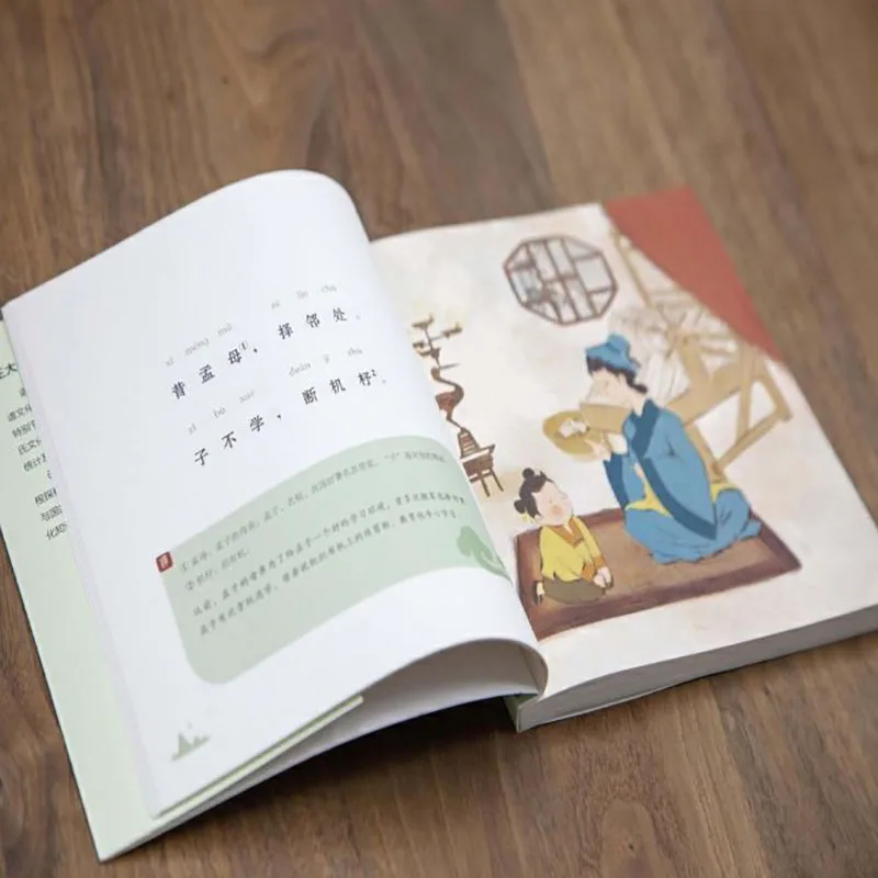 

4 PCS Enlightenment of Sinology Book Three Character Classic Bai Jia Xing The Thousand Character Classic Qian Jia Shi