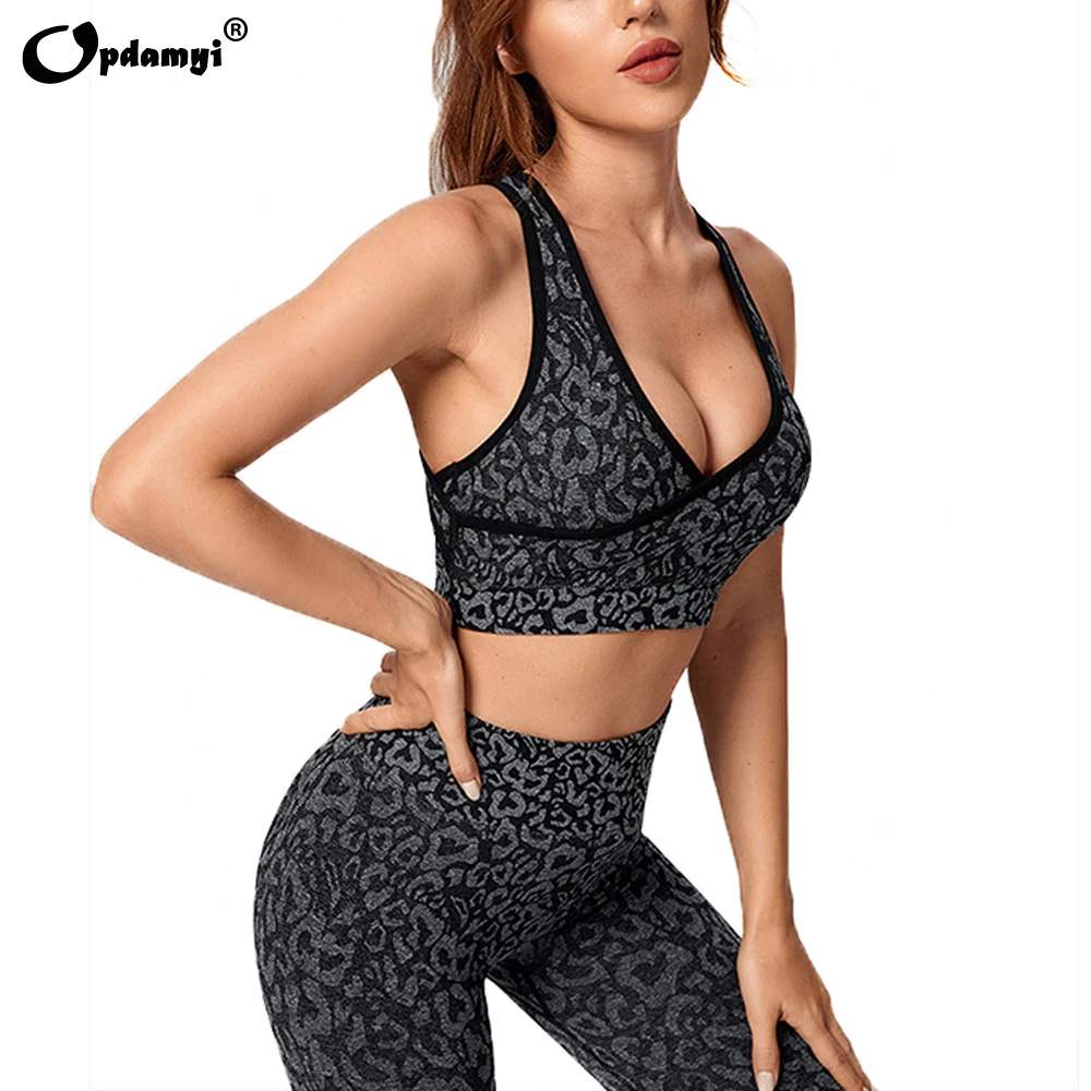 21New камуфляж одежда женские бесшовные Йога Спортивный комплект для тренажерного зала, состоящий из фитнес леопардовая одежда с высокой талией, спортивные Леггинсы тренировочный бюстгальтер костюмы