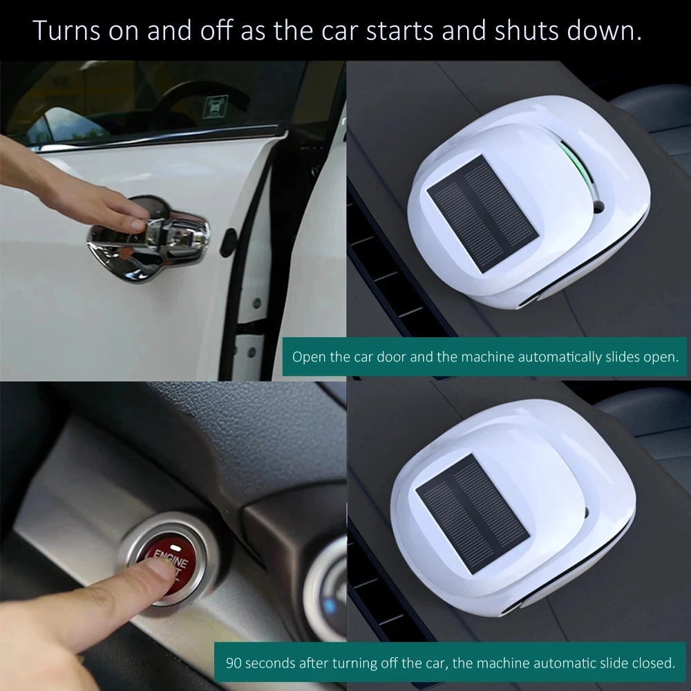 New Solar Car Air Purifier Car Removes Formaldehyde PM2.5 Odor Anion Oxygen Bar Purifier For Home Office Air freshencer