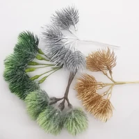 10 pcs diy various artificial flower headdress accessories corsage straw hat flower wall fleshy flocking iron leaf pine branches